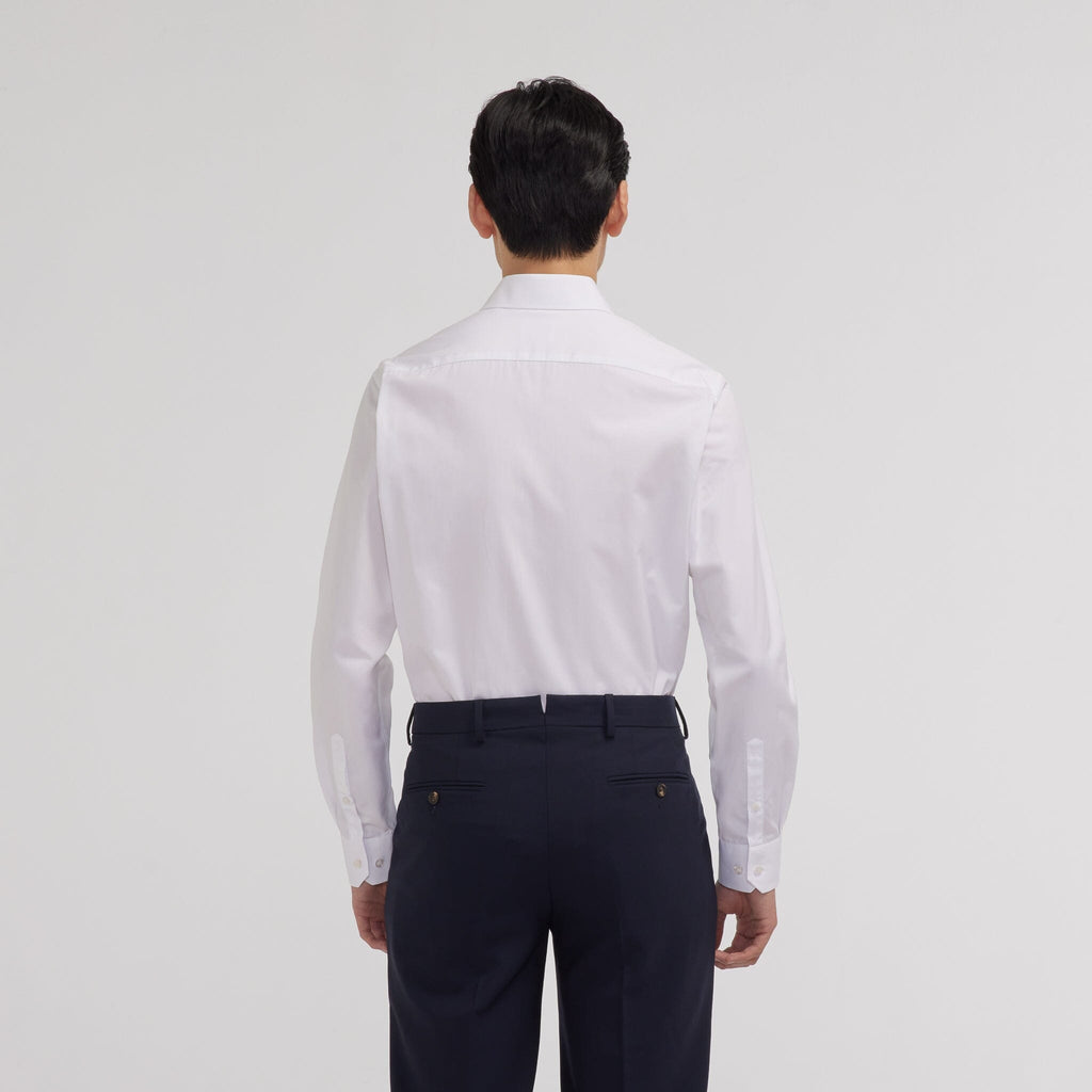 Chemise en popeline double retors blanche