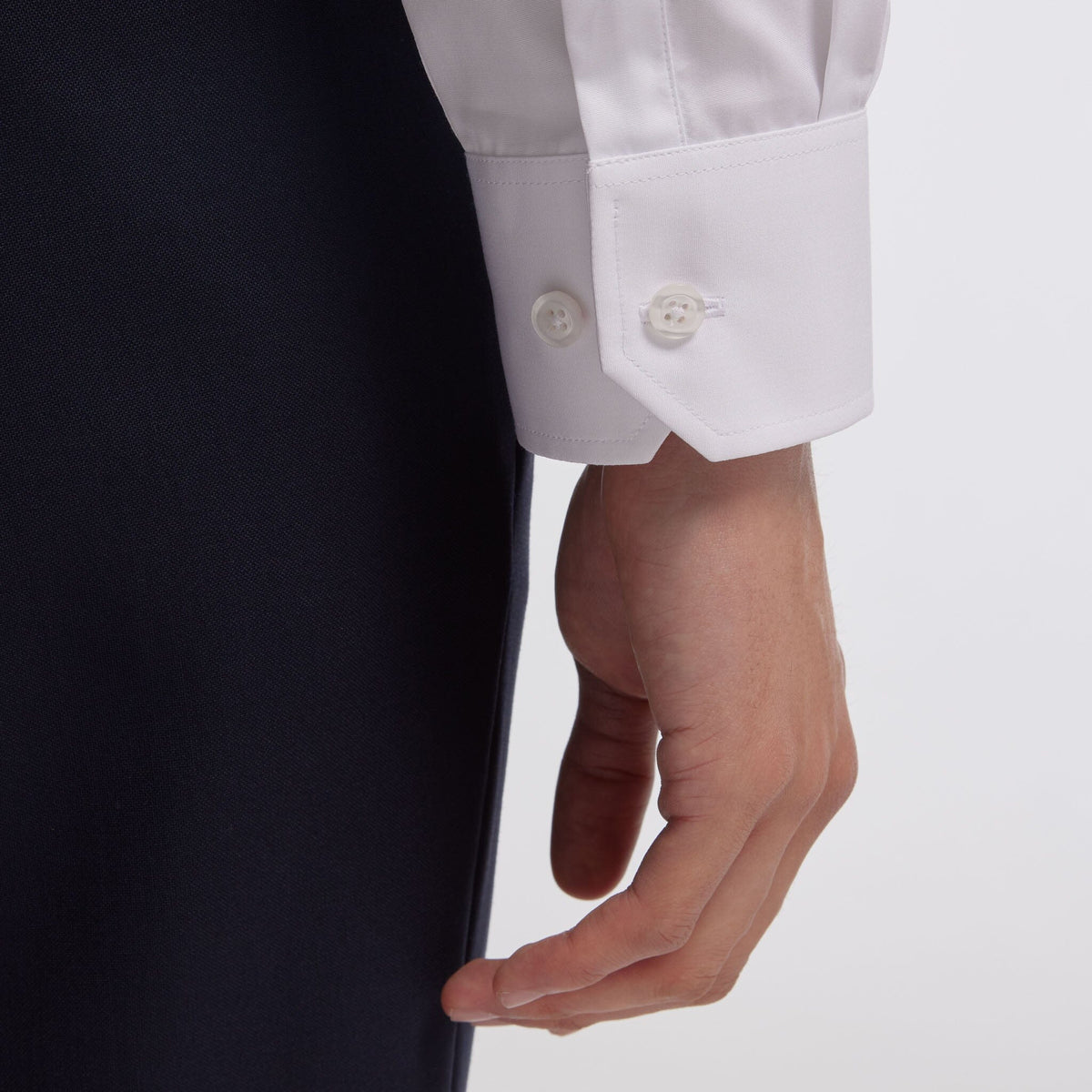 Chemise en popeline double retors blanche