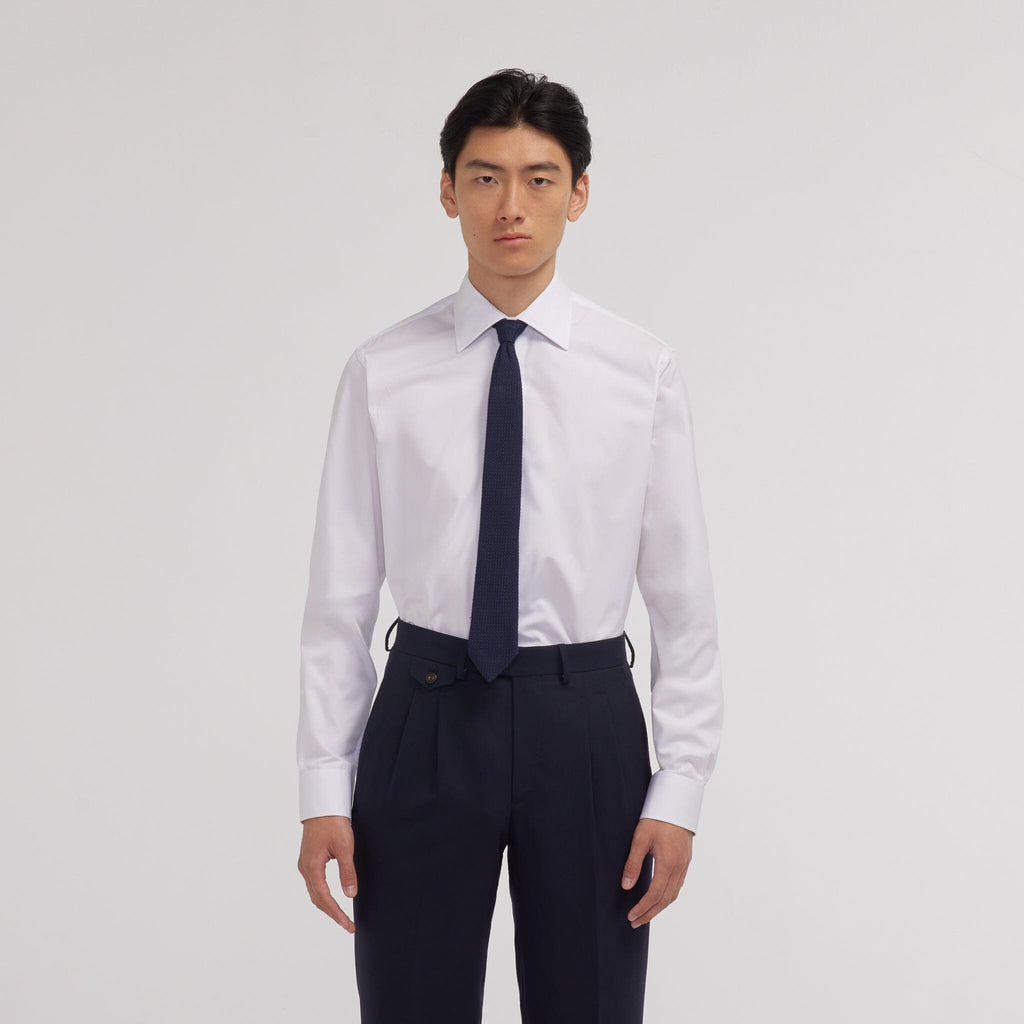 Chemise en popeline double retors blanche