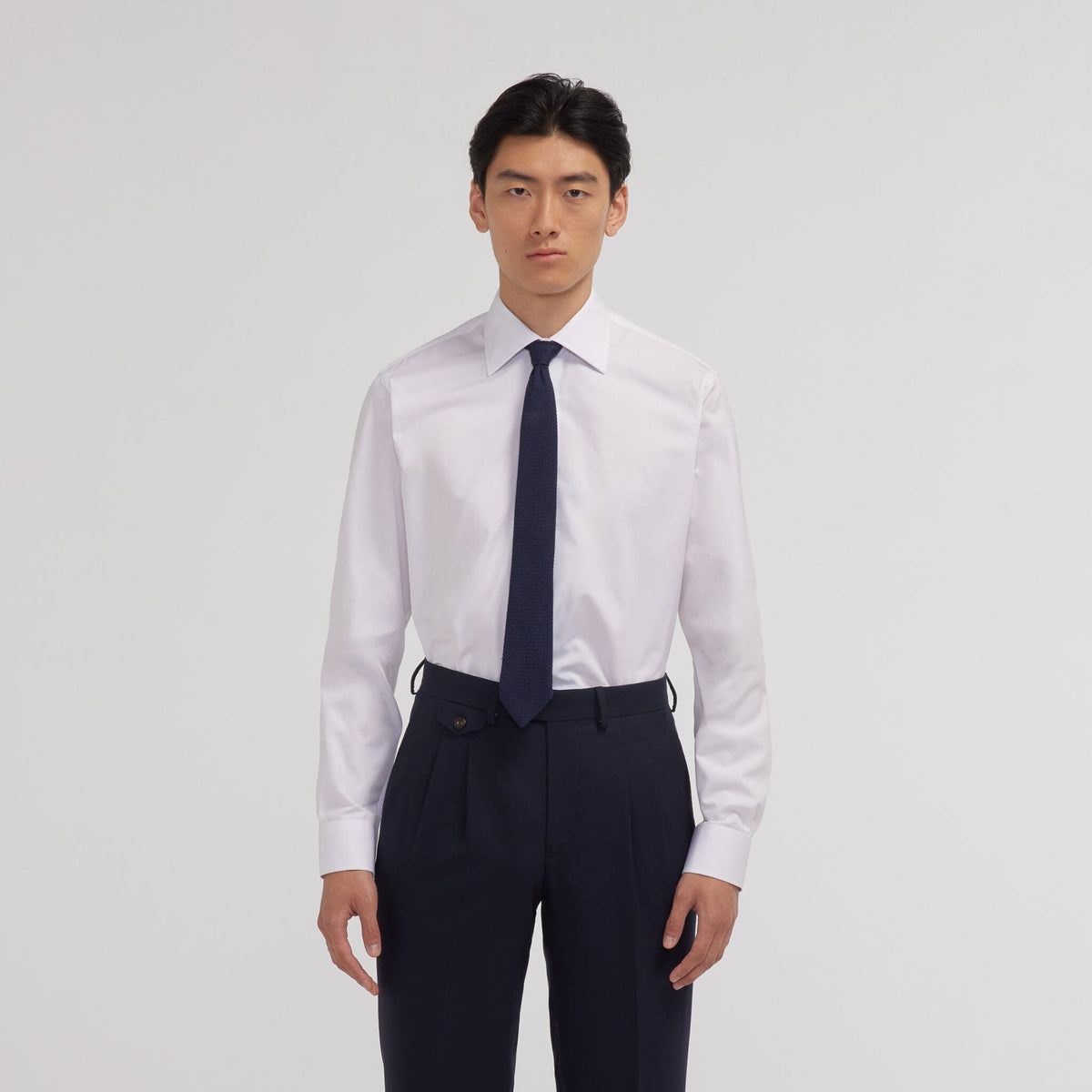 Chemise en popeline double retors blanche