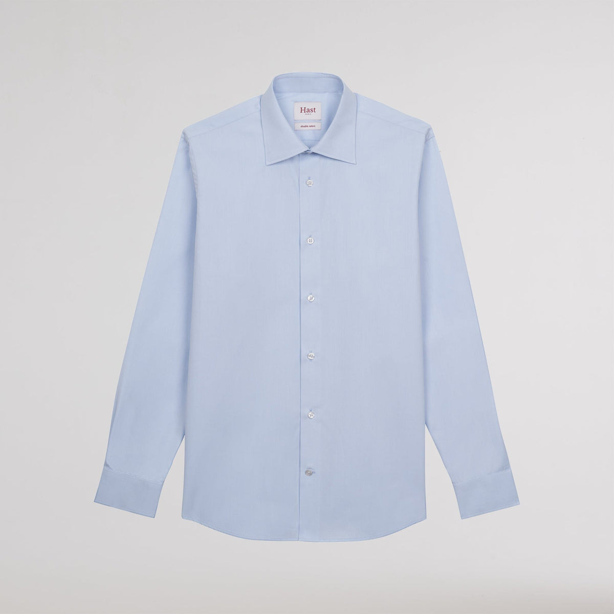 Chemise cintrée en popeline double retors bleu ciel