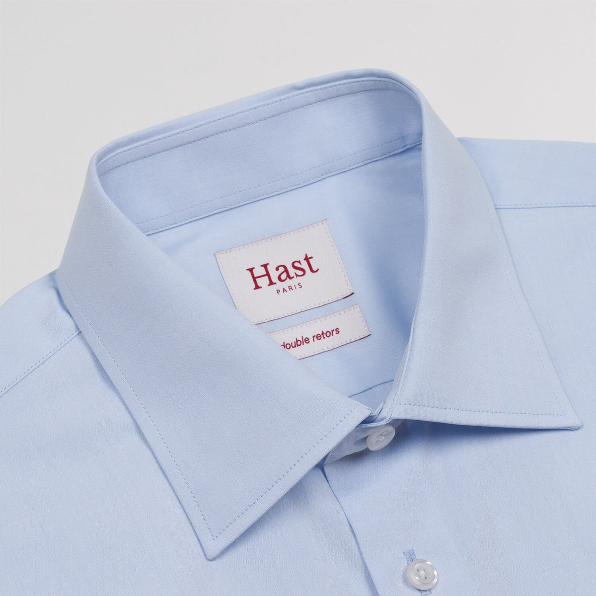 Chemise cintrée en popeline double retors bleu ciel