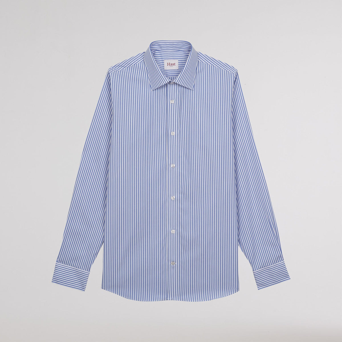 Chemise cintrée en popeline à rayures bleues et blanches