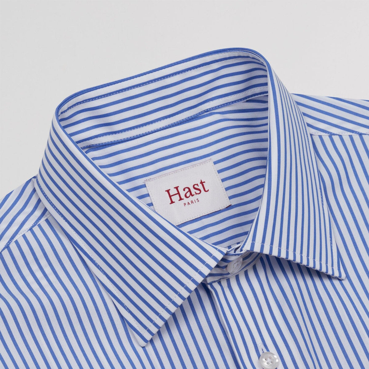 Chemise cintrée en popeline à rayures bleues et blanches