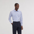 Chemise cintrée en popeline à rayures bleues et blanches