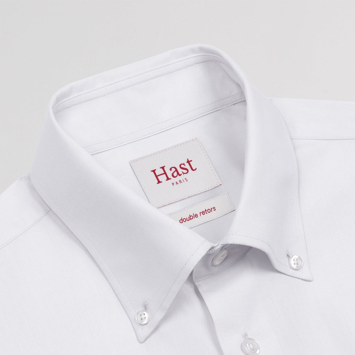 Chemise cintrée double retors en popeline blanche