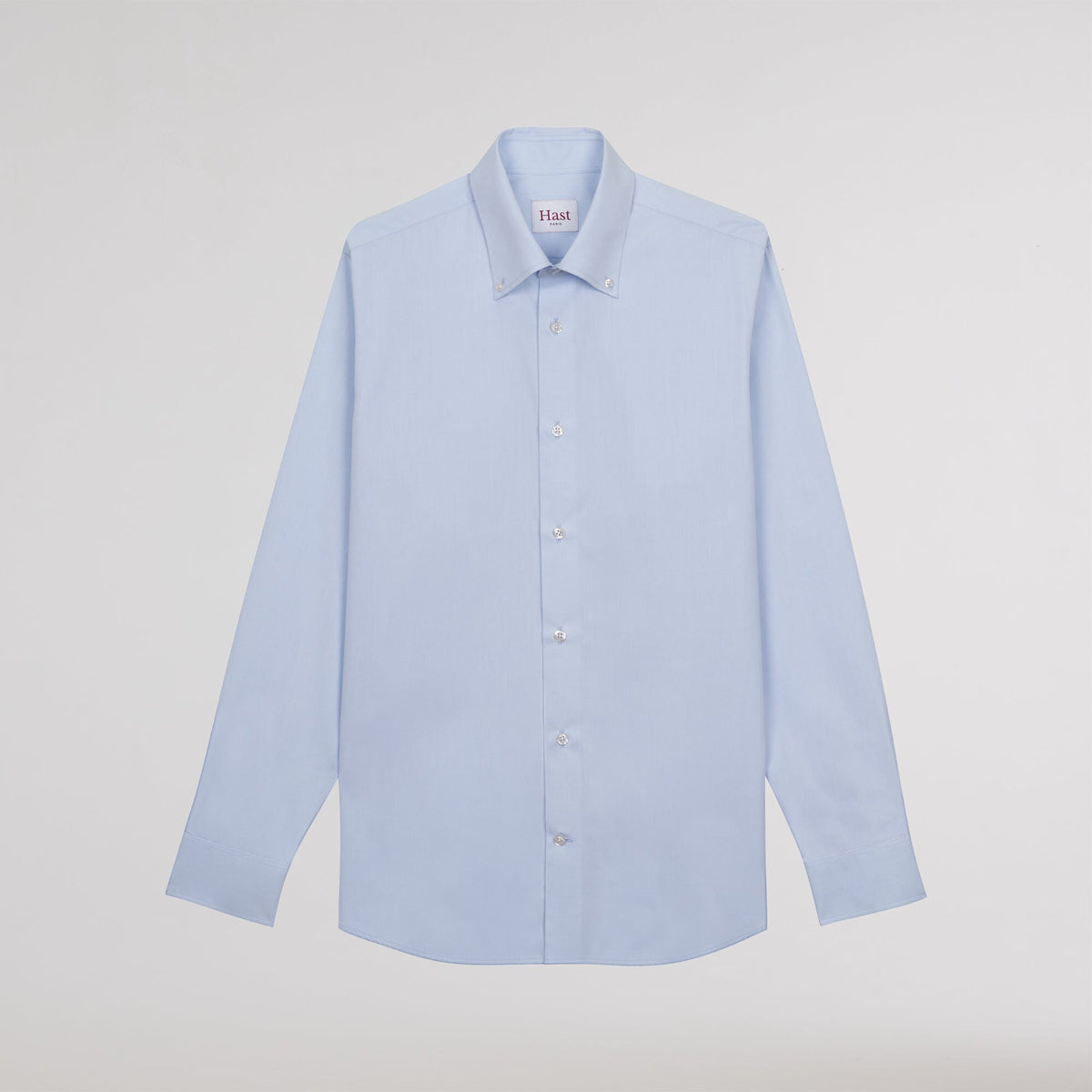 Chemise cintrée en popeline double retors bleu ciel