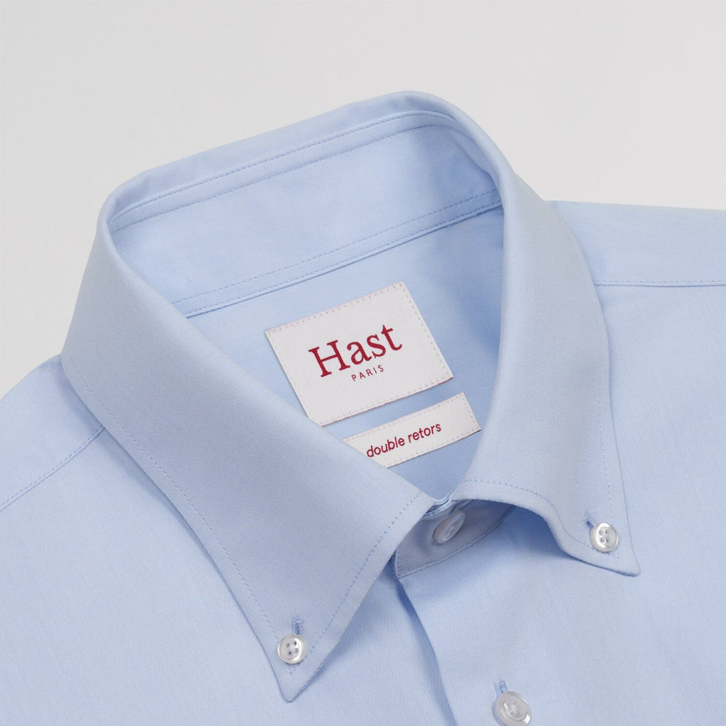 Chemise en popeline double retors bleu ciel
