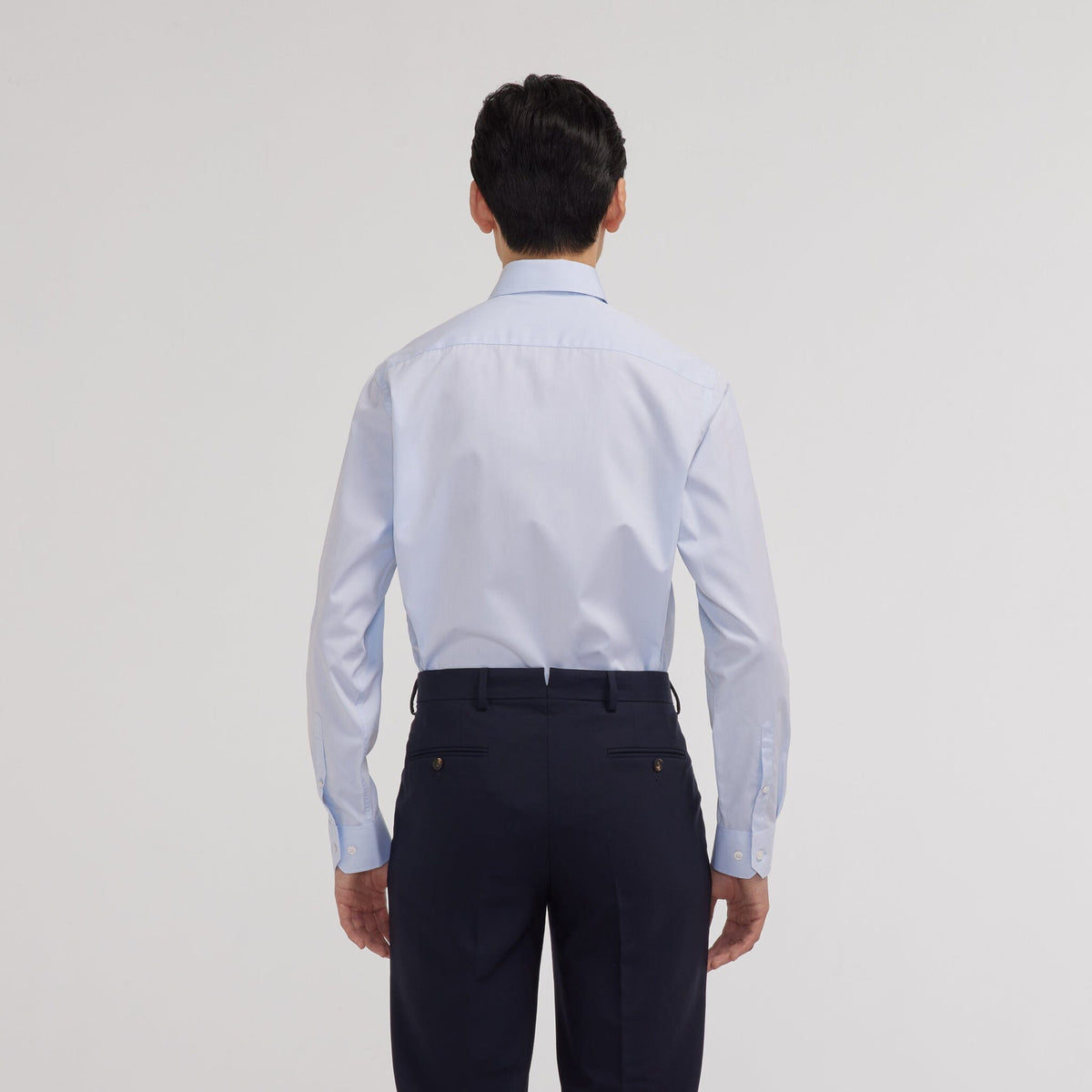 Chemise en popeline double retors bleu ciel