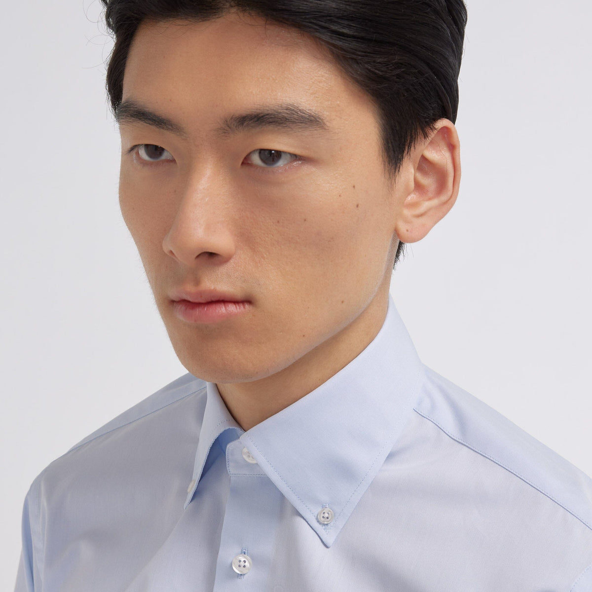 Chemise en popeline double retors bleu ciel