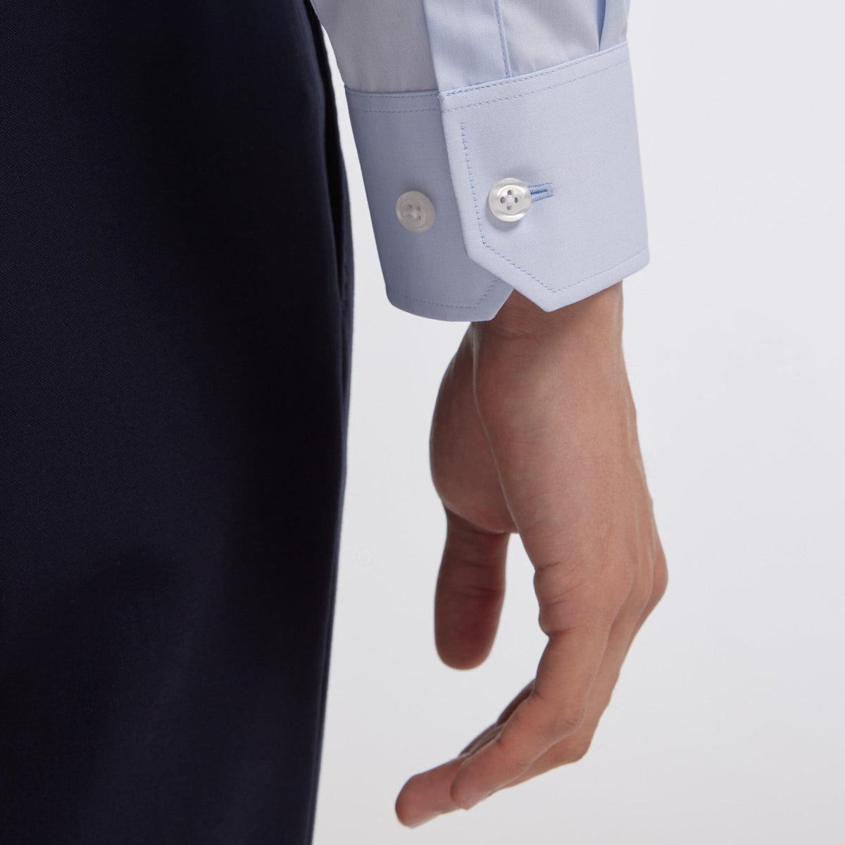 Chemise en popeline double retors bleu ciel