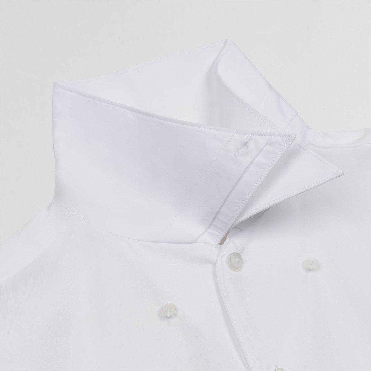 Chemise cintrée en popeline double retors blanche