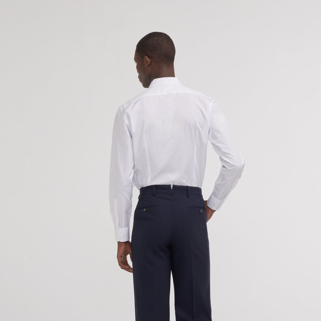 Chemise cintrée en popeline double retors blanche