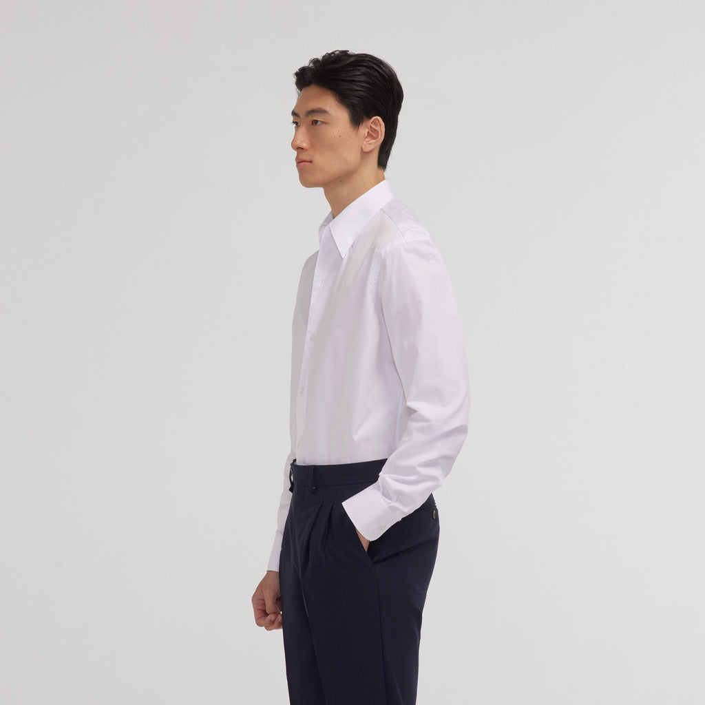 Chemise en popeline double retors blanche