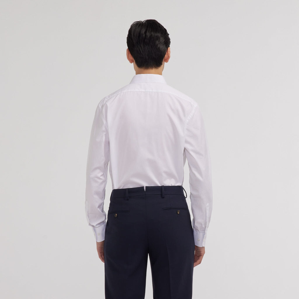 Chemise en popeline double retors blanche