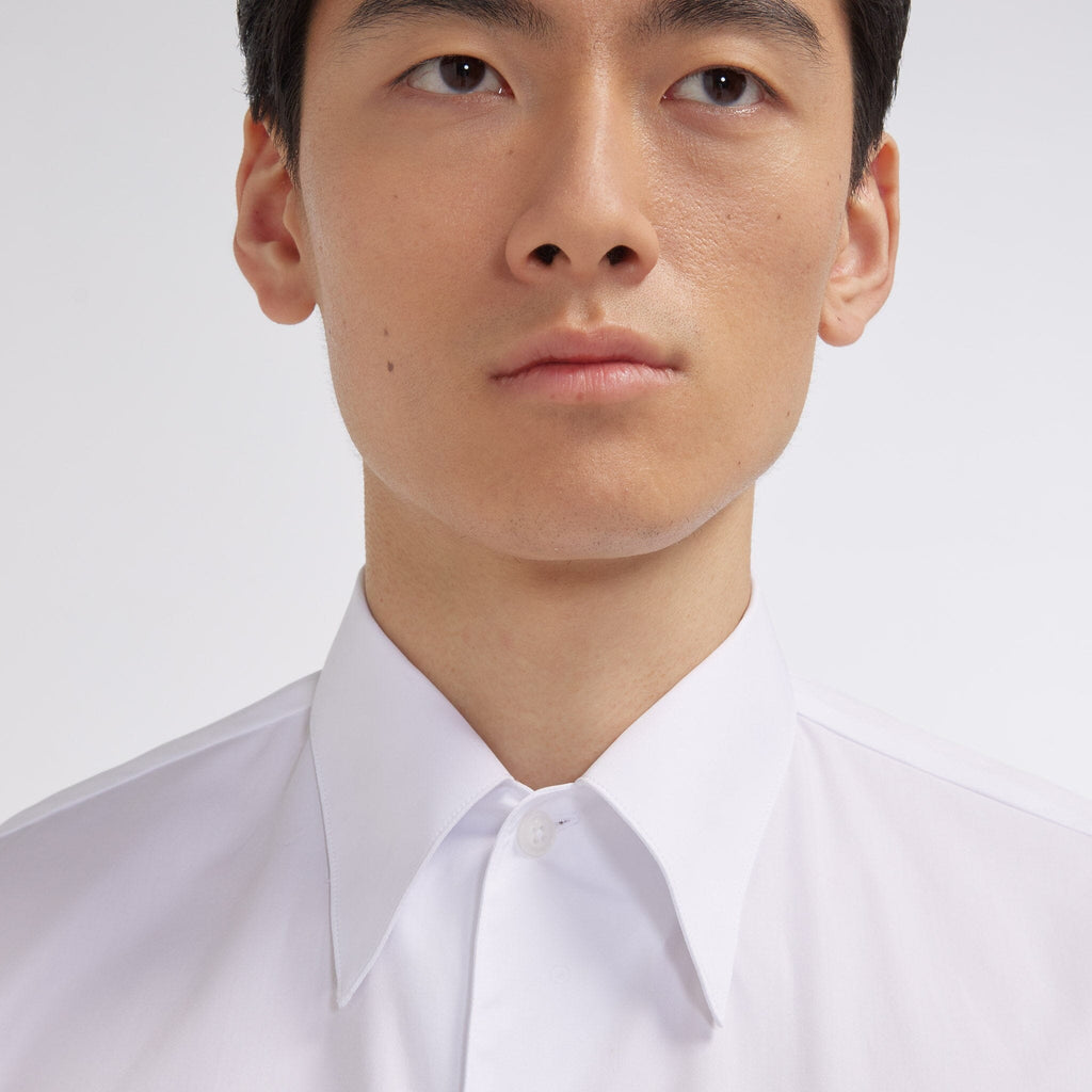Chemise en popeline double retors blanche