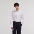 Chemise grande longueur cintrée en popeline blanche