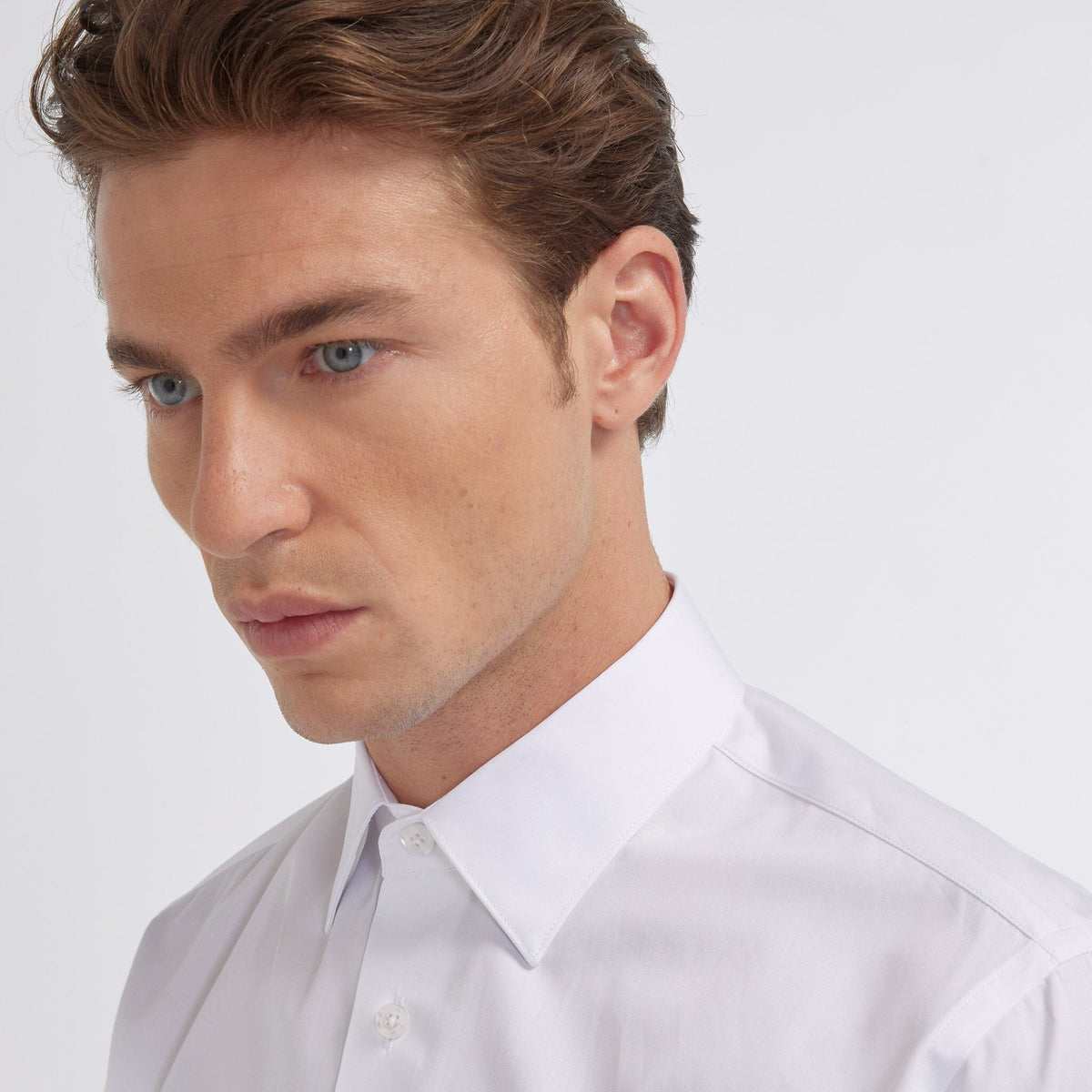 Chemise en popeline double retors blanche