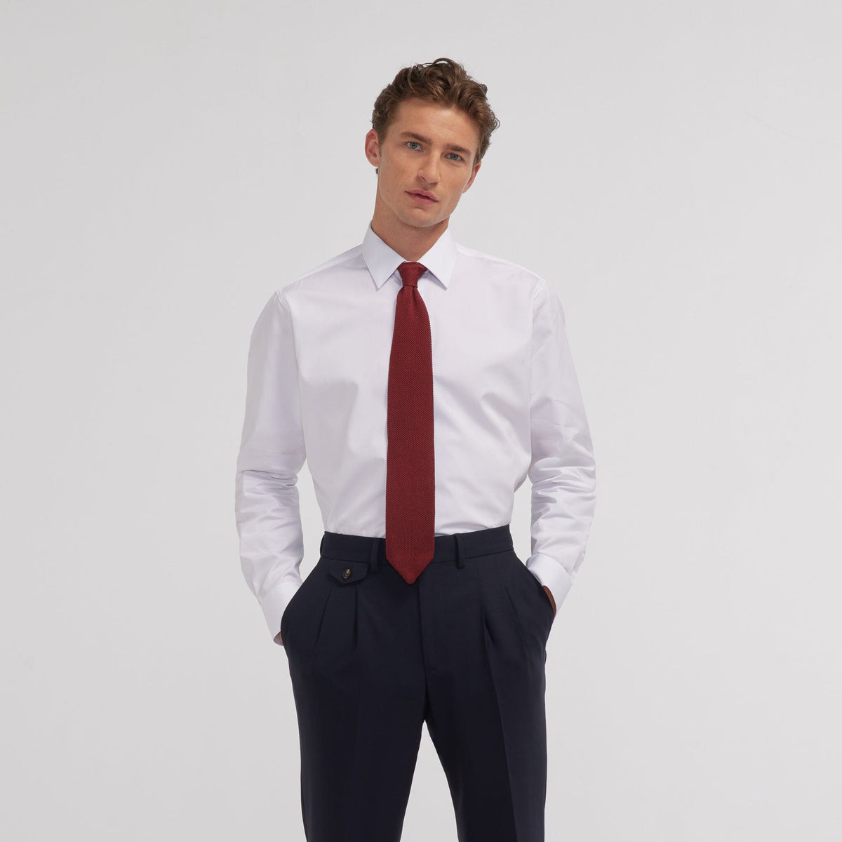 Chemise grande longueur en popeline blanche