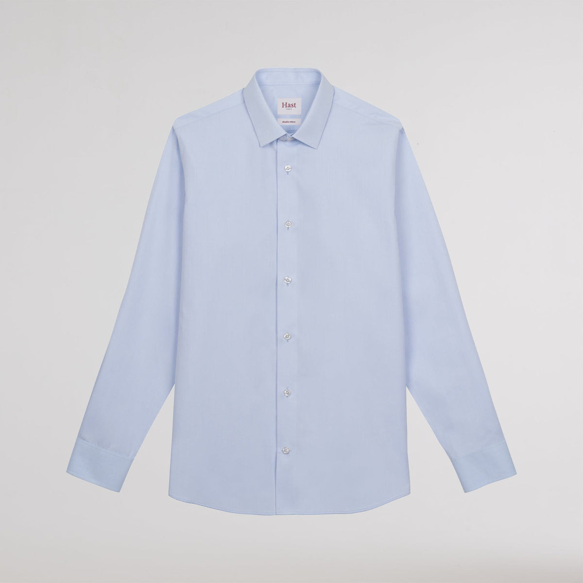 Chemise grande longueur en popeline bleu ciel