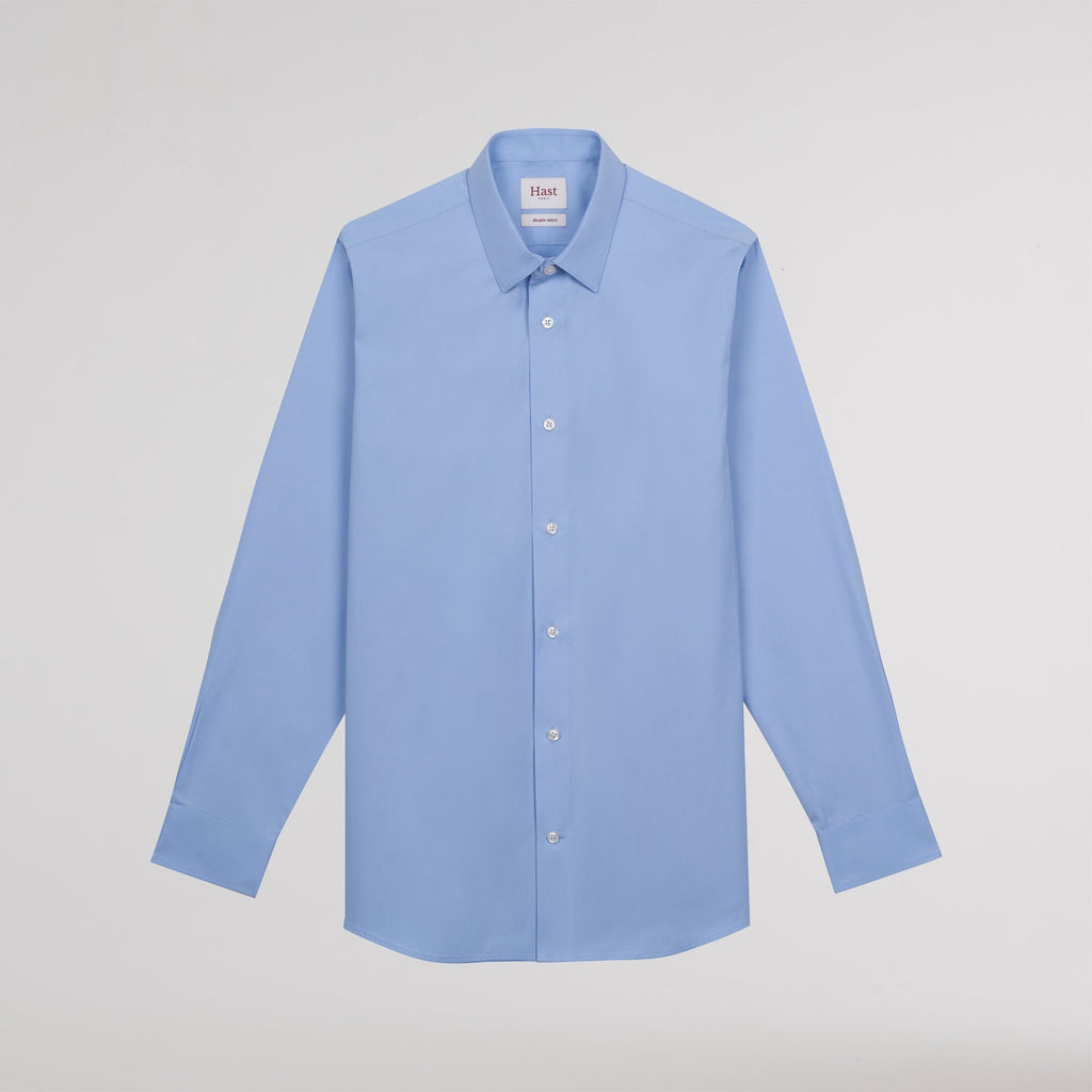 Chemise en popeline double retors bleue