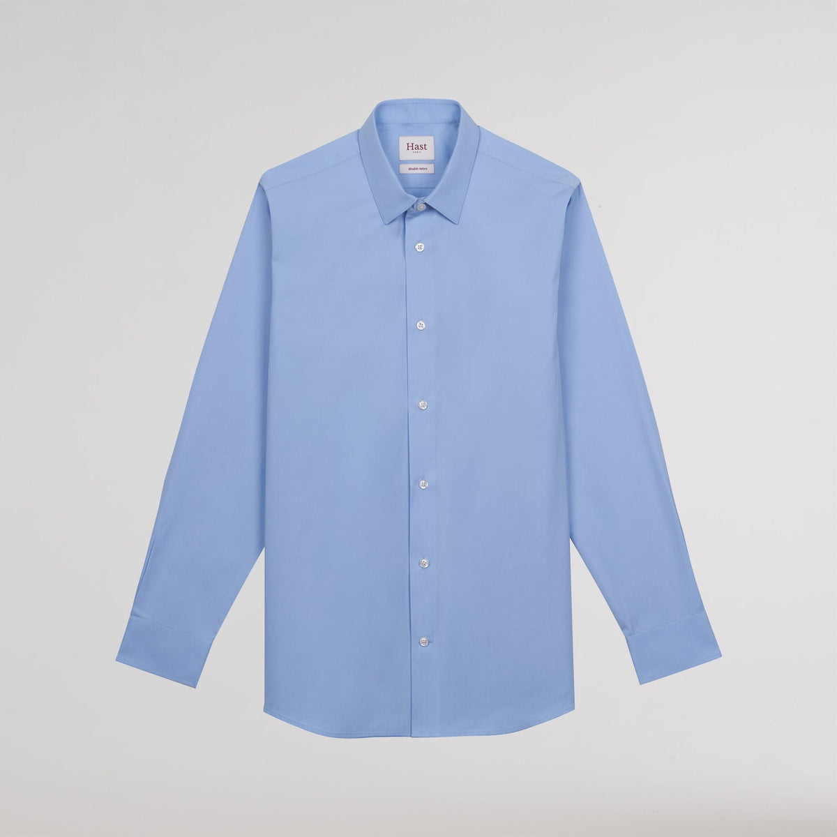 Chemise cintrée en popeline double retors bleue