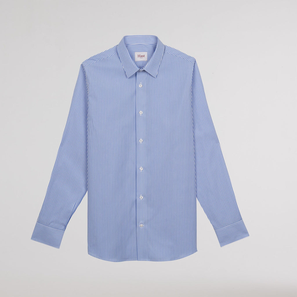 Chemise en popeline à rayures bleues