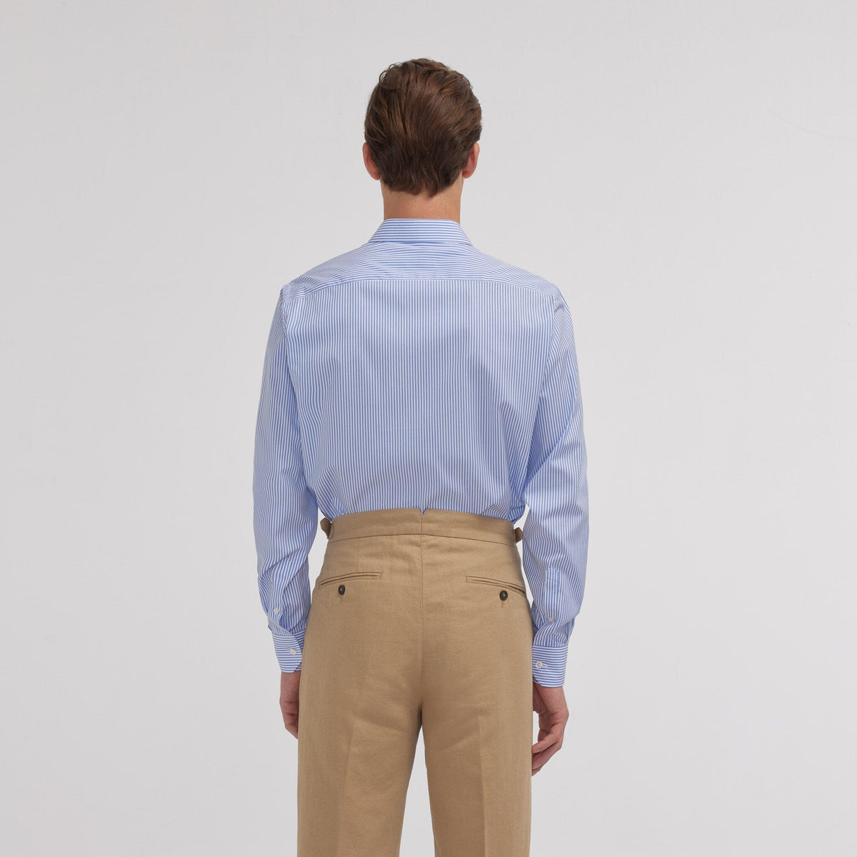 Chemise en popeline à rayures bleues