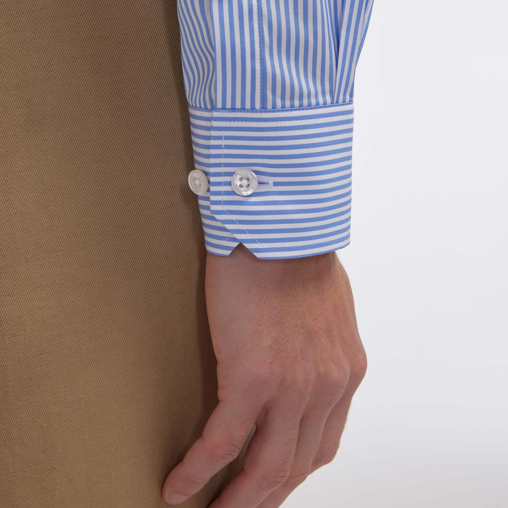 Chemise en popeline à rayures bleues