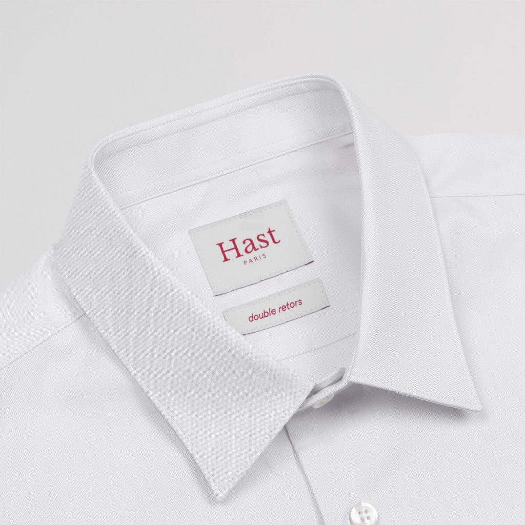 Chemise grande longueur en oxford double retors blanche