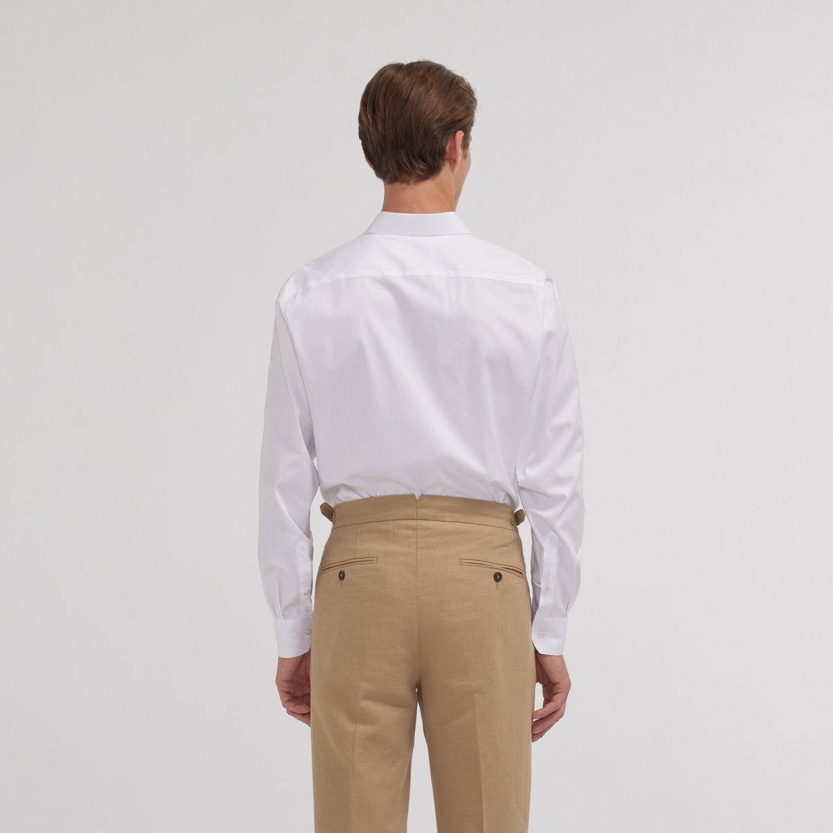 Chemise grande longueur en oxford double retors blanche