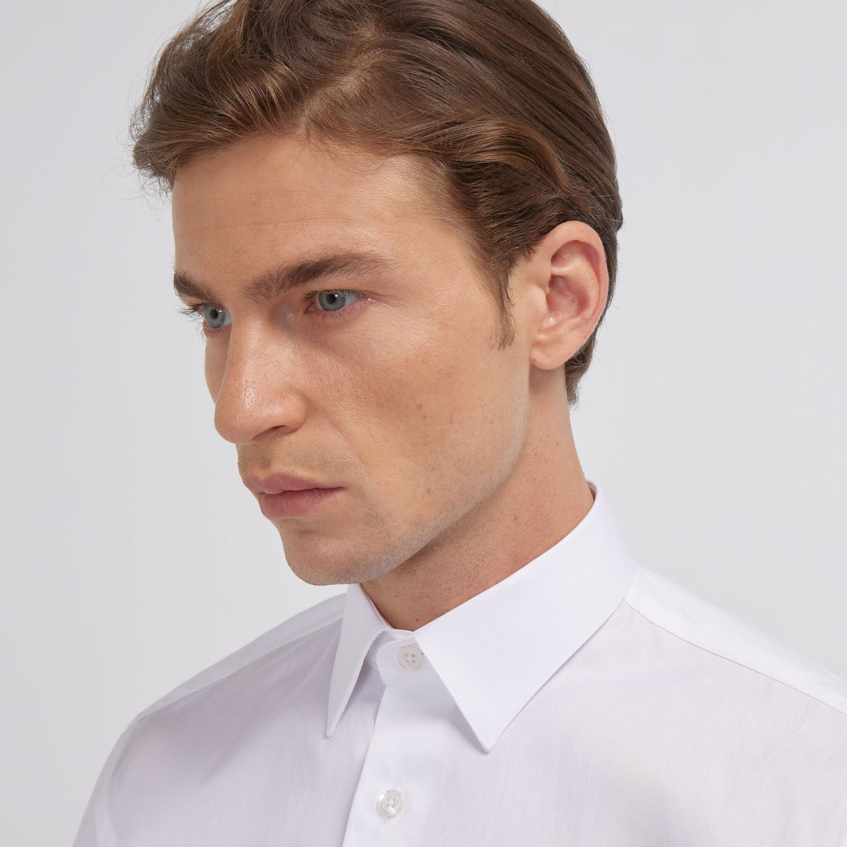 Chemise grande longueur en oxford double retors blanche