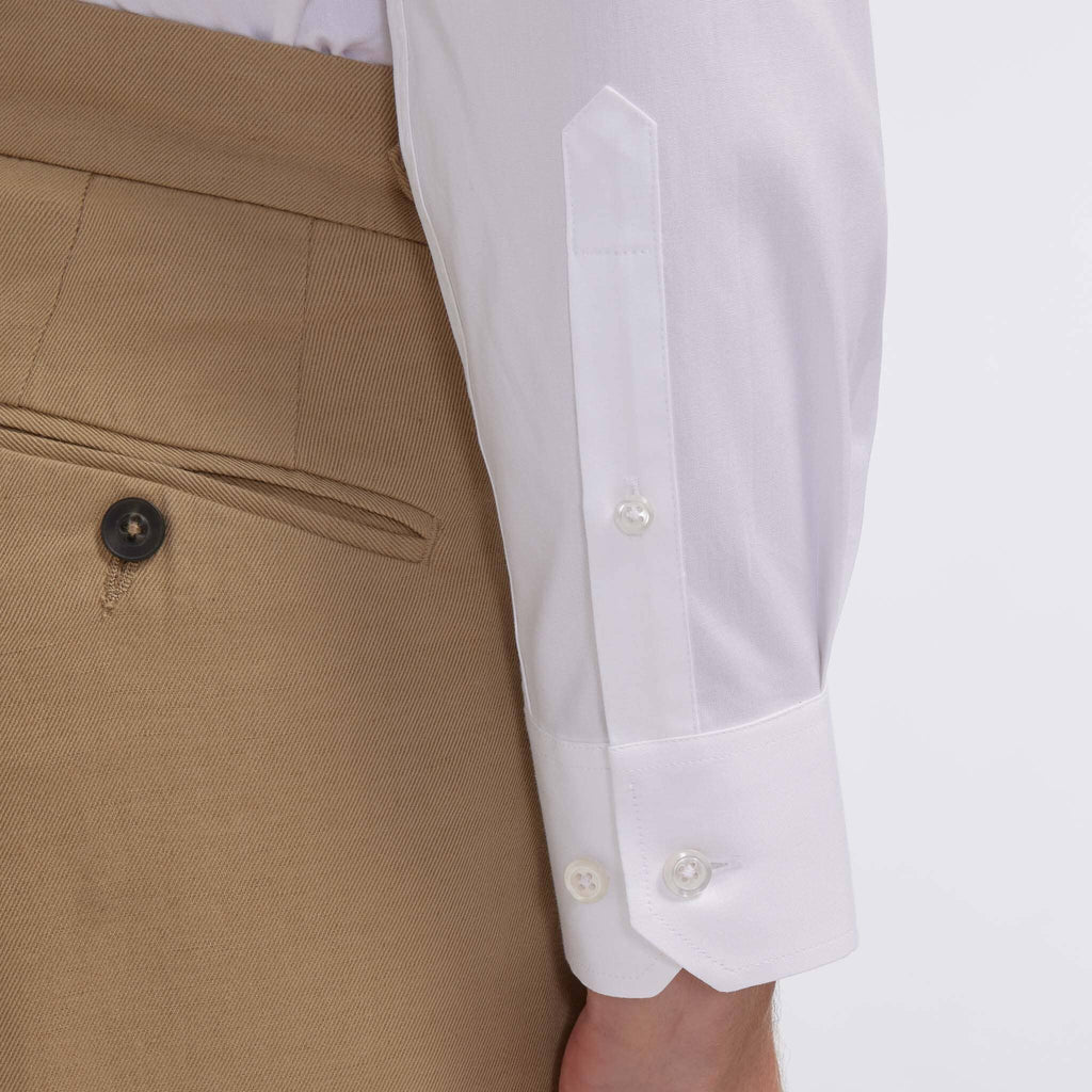 Chemise grande longueur en oxford double retors blanche