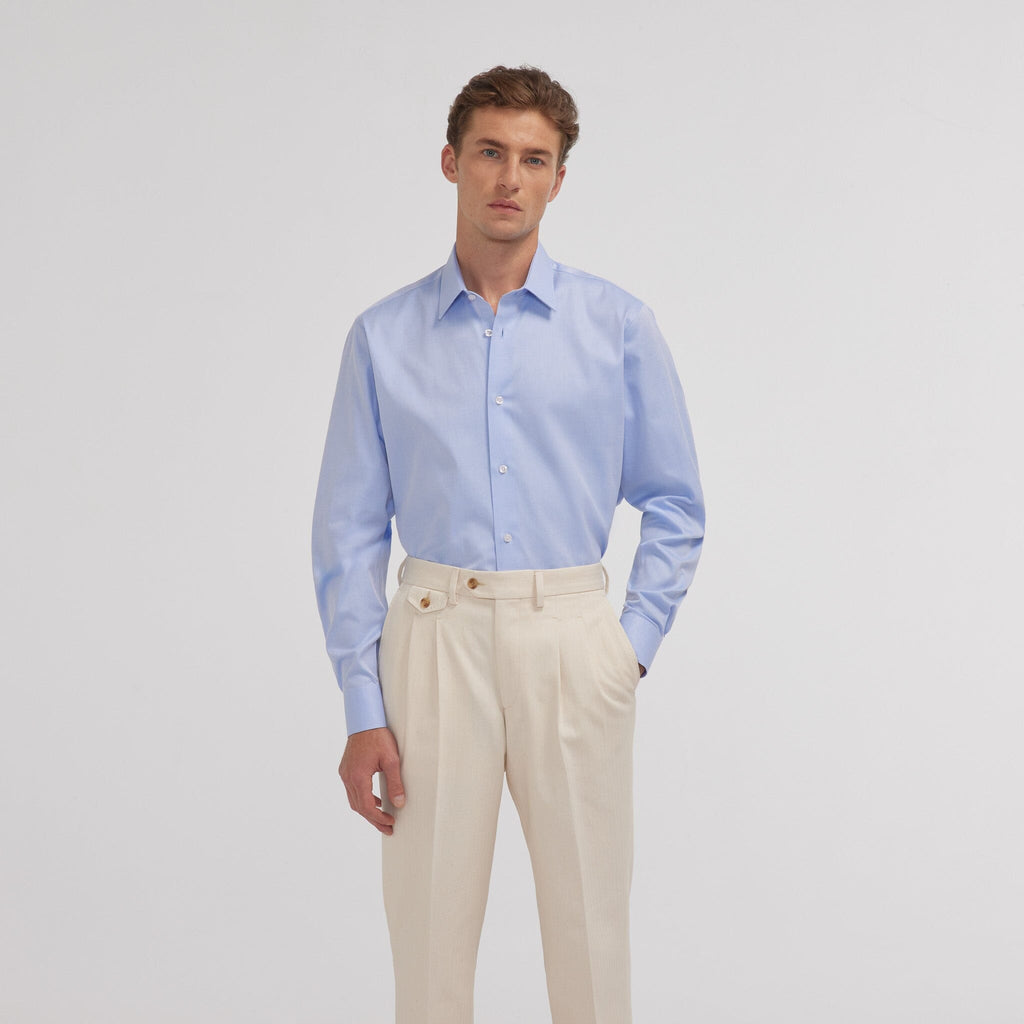 Chemise en twill bleue