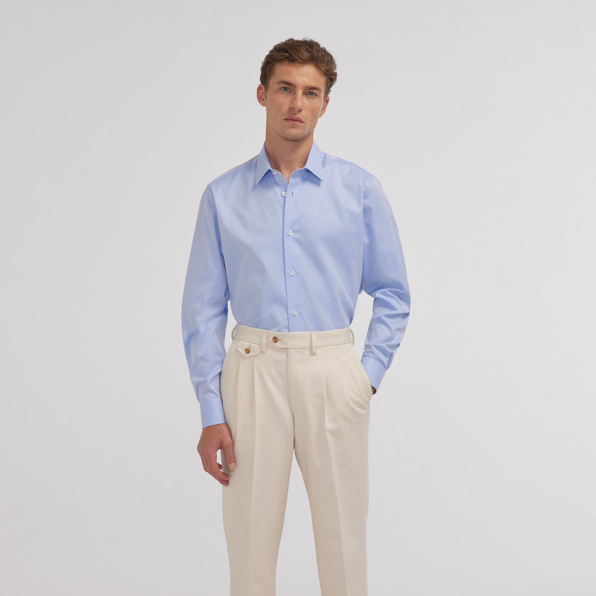 Chemise en twill bleue