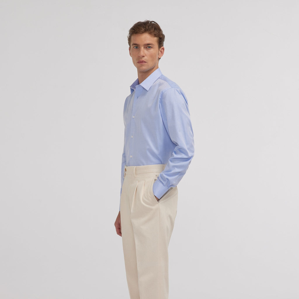 Chemise en twill bleue