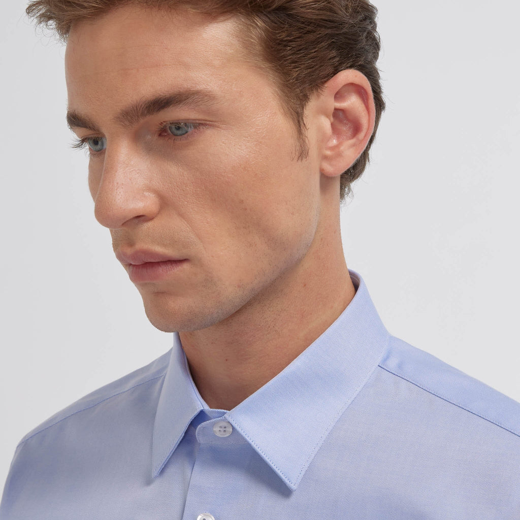 Chemise en twill bleue