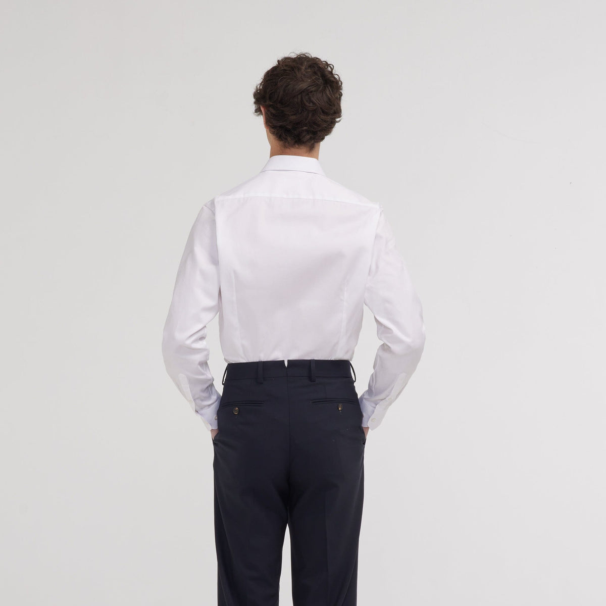 Chemise cintrée en twill blanche