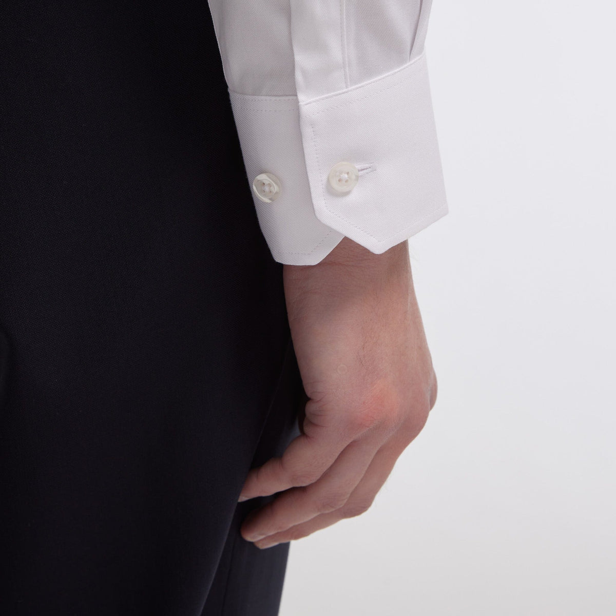 Chemise cintrée en twill blanche