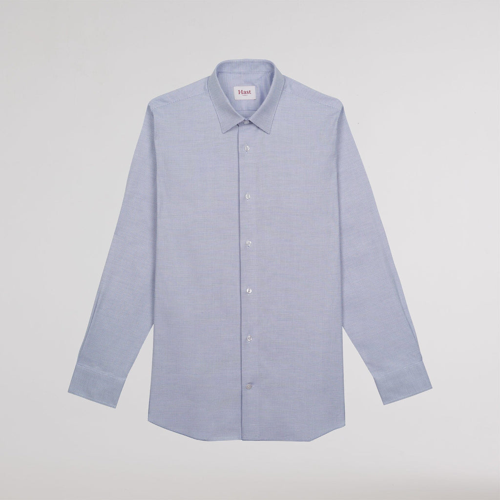 Chemise en royal oxford pied de puce bleue