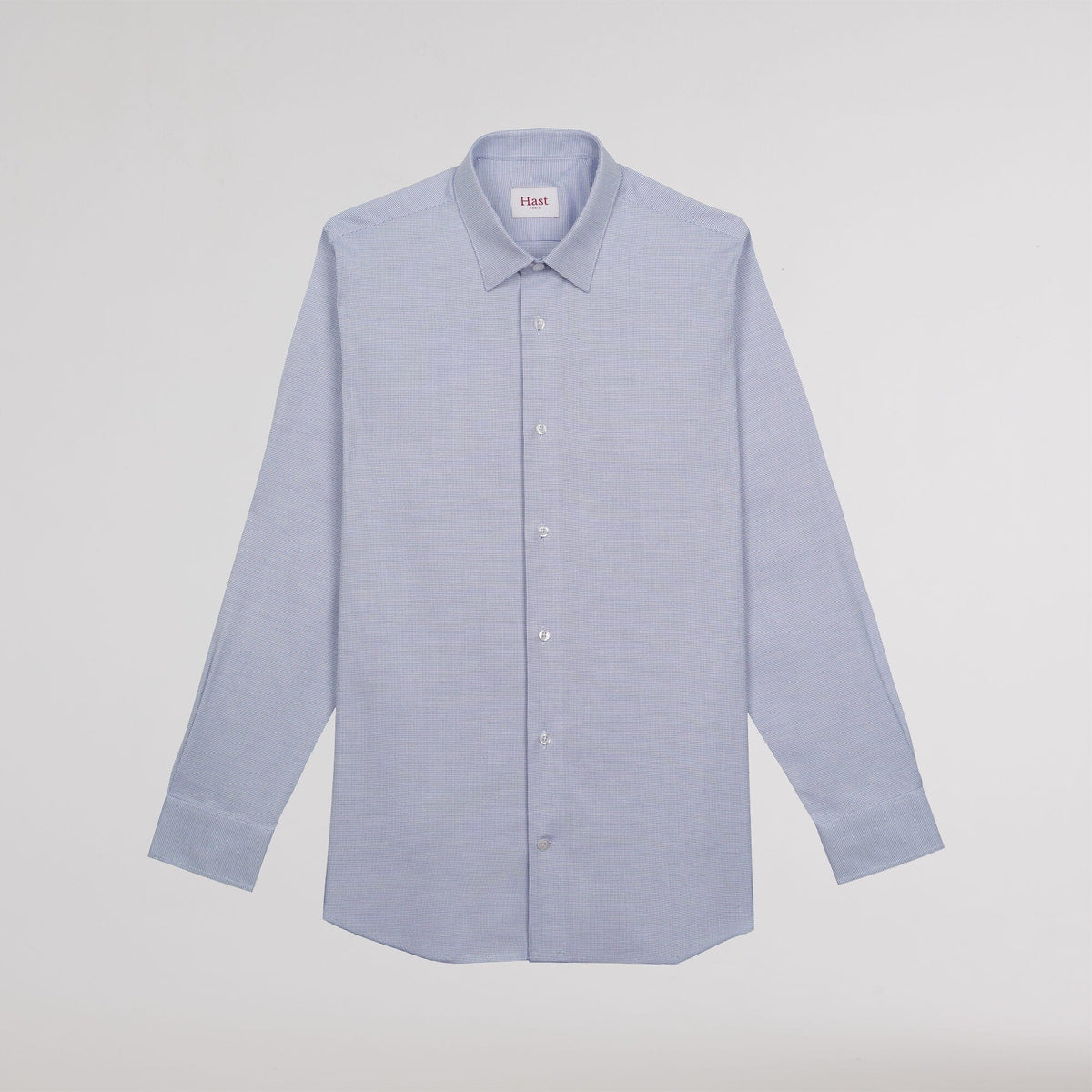 Chemise en royal oxford pied de puce bleue