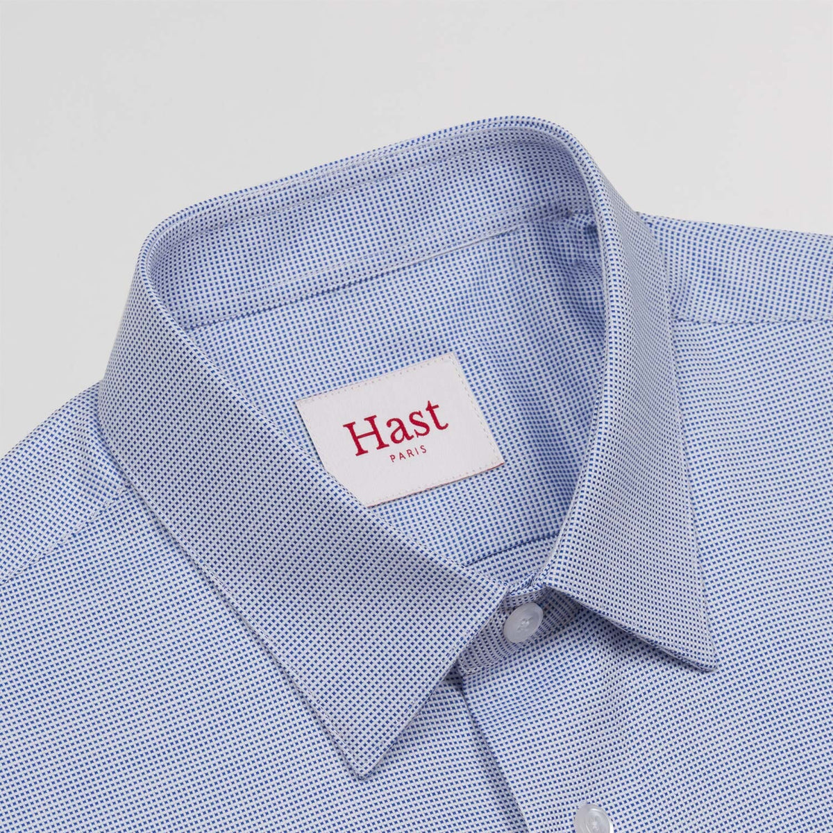 Chemise en royal oxford pied de puce bleue