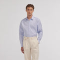 Chemise en royal oxford pied de puce bleue