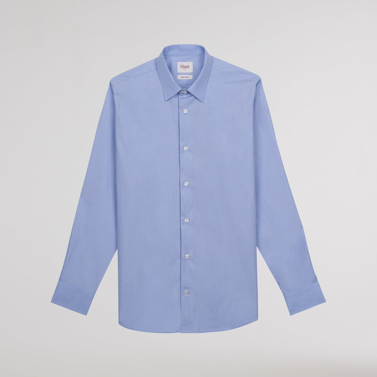 Chemise cintrée en fil-à-fil double retors bleue