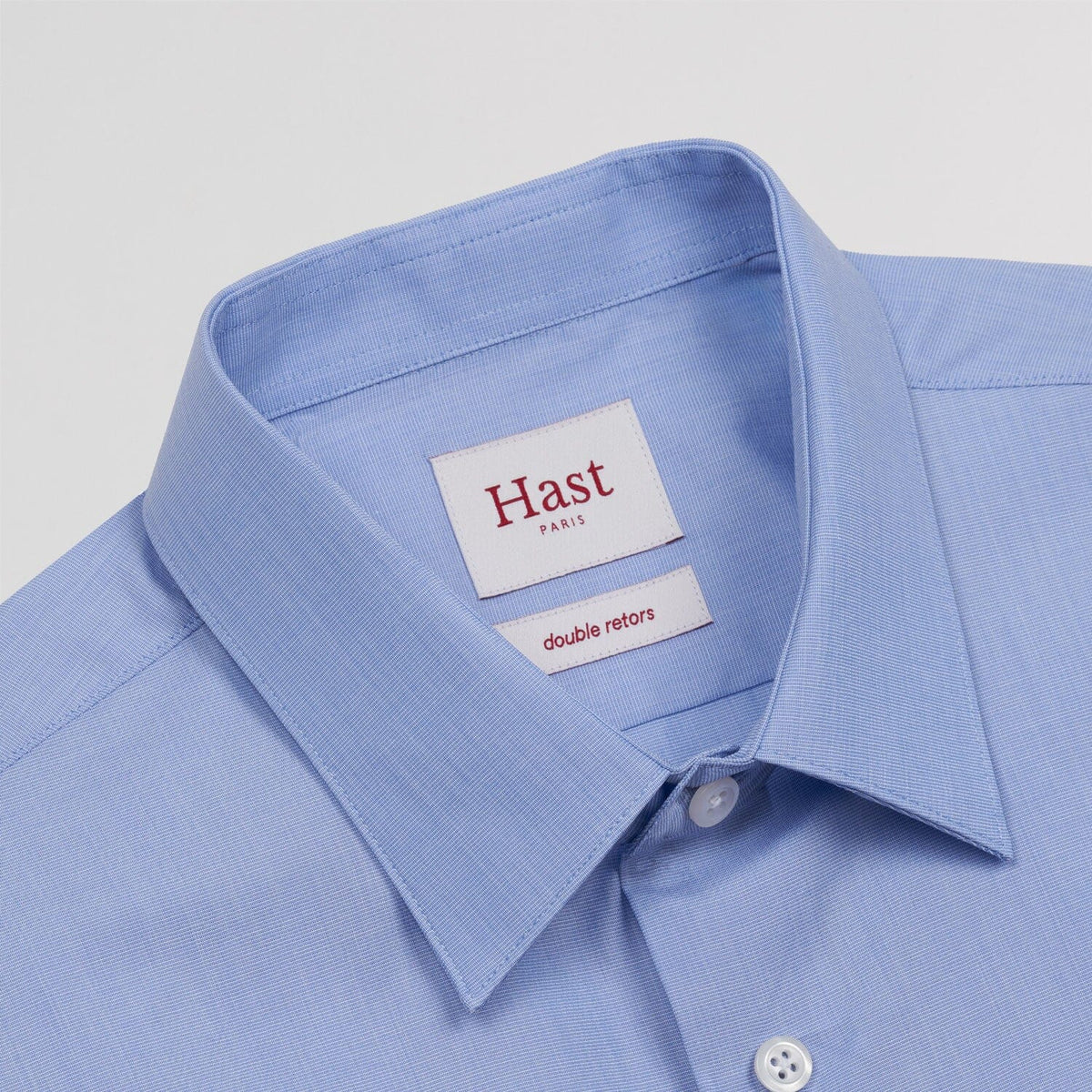 Chemise cintrée en fil-à-fil double retors bleue
