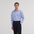 Chemise en fil-à-fil double retors bleue