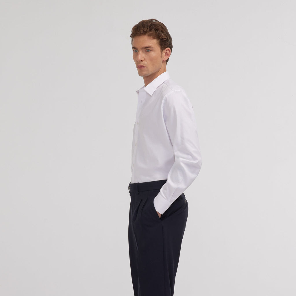 Chemise en chevron blanche