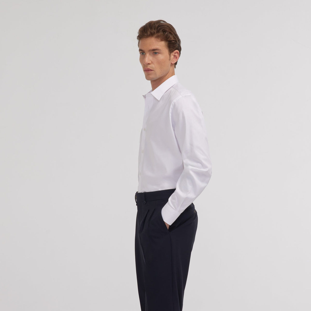 Chemise en chevron blanche