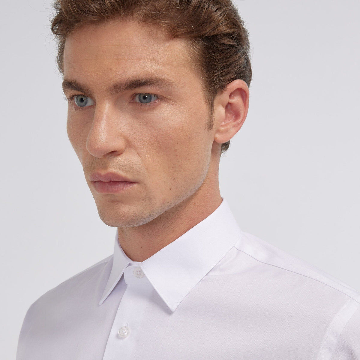 Chemise en chevron blanche