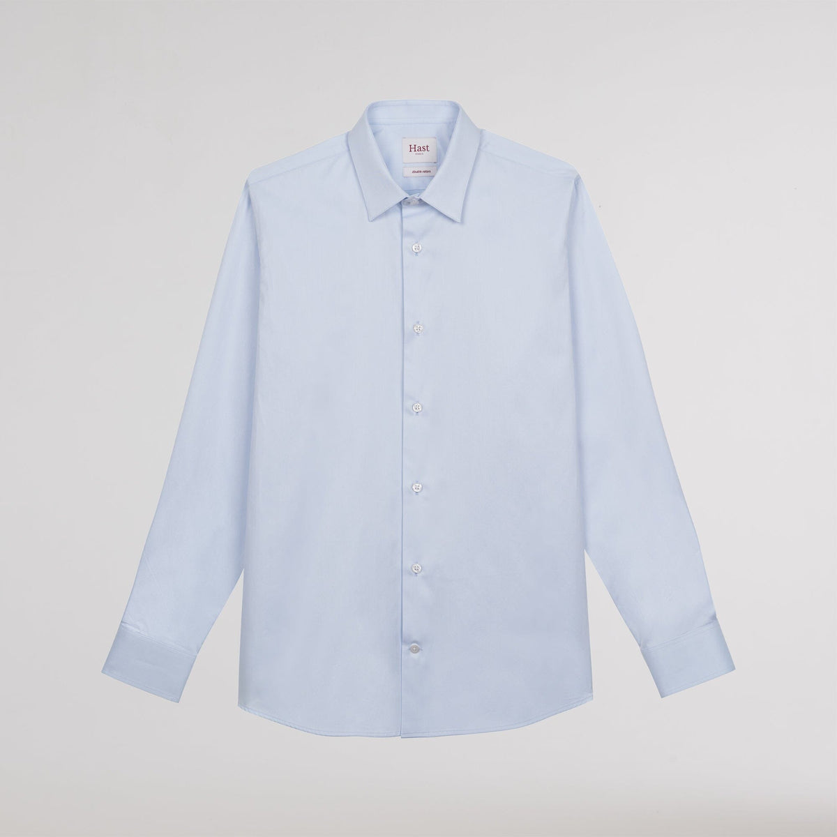 Chemise cintrée en twill double retors bleu ciel